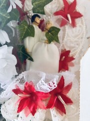 Wedding Bouquet and Boutenniere Bridal And Cake Topper VTG 1989 Sealed Pre Owned