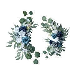 2 Pieces Wedding Arch Flowers Artificial Flower Swag Door Floral Garland