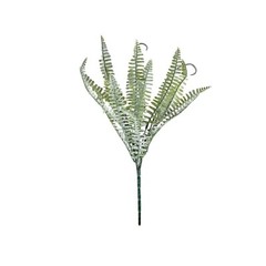 2 FROSTED GREEN 18″ Faux Boston Fern ARTIFICIAL LEAVES Greenery Stems Party Home