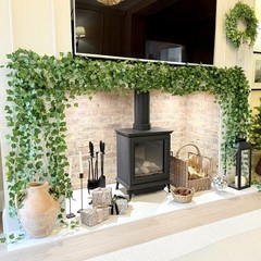 CQURE 24 Pack 168Ft Artificial Ivy Fake Vines,Ivy Garland 84 feet, Green