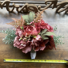 Bridal Wedding Bouquet Lovely Budget Handmade Faux Florals Dusty Rose Green