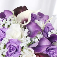Emivery Calla Lily Wedding Bouquet Cascading Bridal Bouquet Artificial Purple…