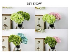 High Details Hydrangea Silk Flowers (About 225 Petals Each Light Green