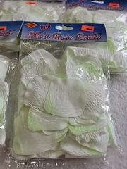 Silk N Rose Petals White/Green 60 Pack Bridal Shower Wedding Decoration #300