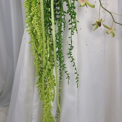 Green Tropics Boho Faux Silk Wedding Bouquet