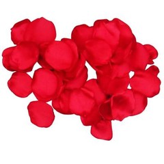50 Red & Gold Satin Flower Petals For Wedding Decor