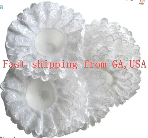 Snow White Bridal Wedding Bouquet Foam Holders Lace Collars 1 pc(GA, USA)