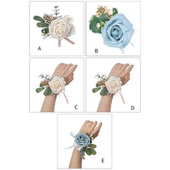 Elegant Wedding Boutonniere Artifical Flower Bridal Corsage for Weddings Party