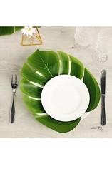 24 Green ARTIFICIAL MONSTERA LEAVES Tropical Greenery Party Events Decorations