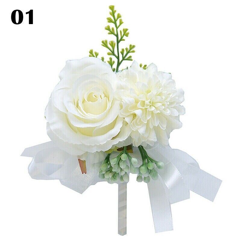 Wrist Groom Boutonniere Gifts Flower Party Bridesmaid Corsage Rose Bride
