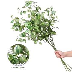 5PCS Artificial Eucalyptus Leaves Stem Plants for Spring Decor, 32.7 Green
