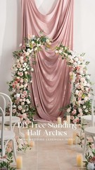 Ling’s moment Flower Garland – 6FT Eucalyptus & Rose Pink Sweetheart Table Decor