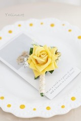 Yellow Rose Corsage and Boutonniere Set for Wedding Prom Homecoming Men Groom…