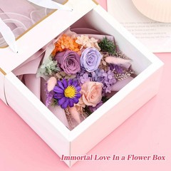 Jtoder Forever Flowers for Delivery, Preserved Flower Bouquets, Long A-Purple
