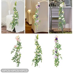 10 Pieces Wedding Chair DIY Decorations, Wedding Aisle Floral Artificial Flowers