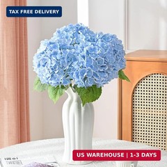 MARTINE MALL 3Pcs 21in Hydrangea Artificial Flowers, Latex Real Touch Hydrangeas