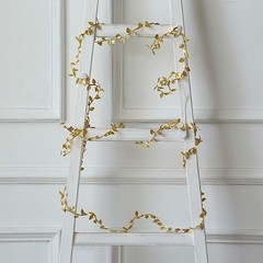 15 ft LED Metallic GOLD Rose Leaves GARLAND Battery Operated Fairy Lights Party