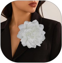 Satin Fabric Rose Flower Brooches – Handmade Floral Accessory for Wedding Par…