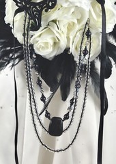 Black Tie Affair Mardi Gras or Goth Faux Silk Bridal Bouquet