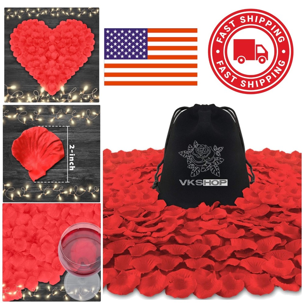 4500 Count Red Rose Petals Easy to Separate for Weddings and Romantic Occasions