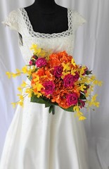 Beautiful and Bright Spring Garden Faux Silk Wedding Bouquet