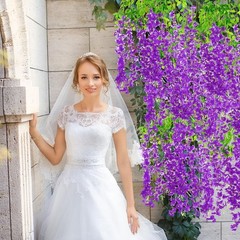 Dark Purple Wisteria Garland for Wedding Backdrop – HUGE 216pc Lot, 3.6ft