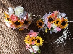 Wedding flowers bridal bouquets bridal package Sunflowers Blush Coral 9 Bouquet