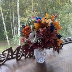 Bridal Wedding Bouquet Lovely Budget Minded Faux Bubble Pearl Blue + Fall Colors