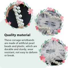Pack of 10 Elastic Pearl Wrist Corsage Bands Wristlets DIY Wrist Corsages Access