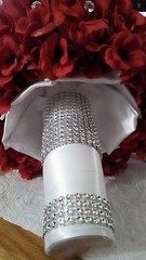 ROSE BOUQUET/RED/SILVER/WHITE/RHINESTONES