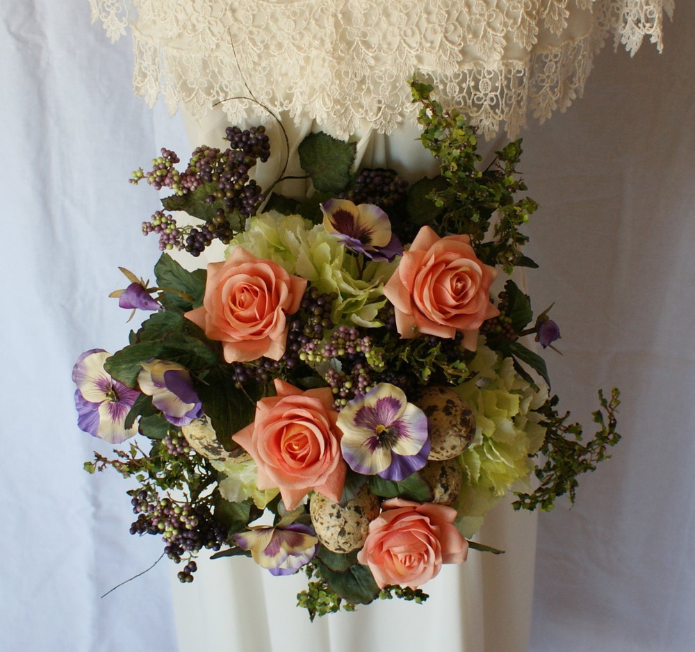 Whimsical Spring Summer Silk Wedding Bouquet