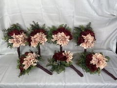 BRIDAL BOUQUETS SET OF 8! Bride Bridesmaids Artificial Wedding Flowers