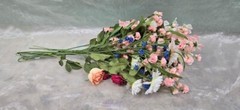 Faux Flower Bouquet – Pink and White Floral Bouquet for Indoor Decoration Flower