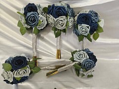 Shades of Blue Wedding Bouquet Set – Navy Blue, Blue, Gray Wedding Bouquet Set