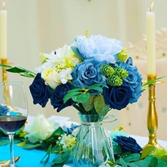 Artificial Flowers Combo Box Set,Silk Fake Flowers Roses Bridal Bouquets