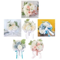 Captivating Bridesmaids Handheld Flowers Realistic Rose Bouquet for Entourages
