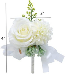 Rose Flower Corsage and Boutonniere Set 2,Handmade Silk Flowers Corsage Wrist…