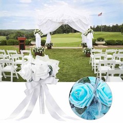 Hand Bunch Bridal Holding Flower Artificial Rose Silk Bouquet Bridesmaid Decor
