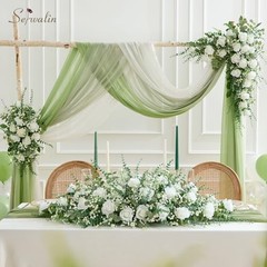 Pcs Mixed Eucalyptus Greenery Stems, White Silk Roses and Babys Breath 240