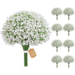 MARTINE MALL 72 Pcs Babys Breath Artificial Flowers, White Baby Breath Flower…