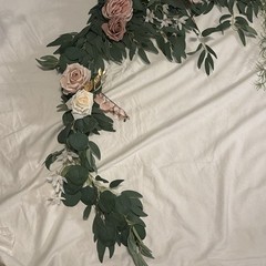 LING’S MOMENT WEDDING GARLAND 9ft, Dusty Rose, Cream, White, Pastel Pink, Gold