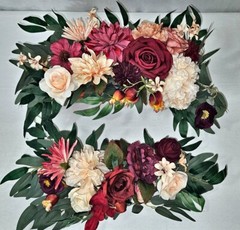 Floral Silk Flower Swags, Wedding Arch Decoration Pk of 2, Centerpieces