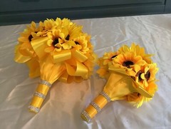Large sunflower wedding bouquet