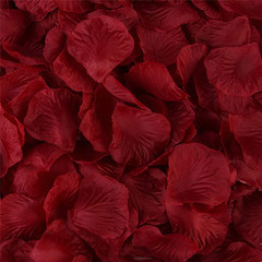 1000 Pieces Burgundy Artificial Silk Rose Petals Flower Decoration Wedding Party