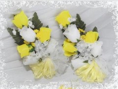 20 pcs COMPLETE SILK FLOWER WEDDING BRIDAL BOUQUET SET