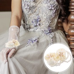 2 Pcs Prom Flower Wrist Corsage Bracelet Wedding Artificial Corsages