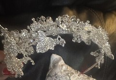 Bride Brooch Bouquet Wedding Silver Grey Base Clear Rhinestones￼ 5pc set