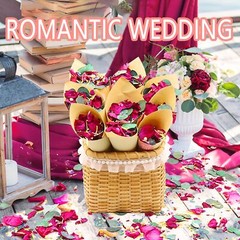 2 QT Dried Roses & Eucalyptus Leaves Mix Petals, 20+ Cups of Natural 2 Qt