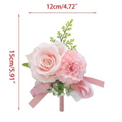 Handmade Bridal Groom Wedding Boutonniere Pin Artificial Rose Sunflower Fake Ber