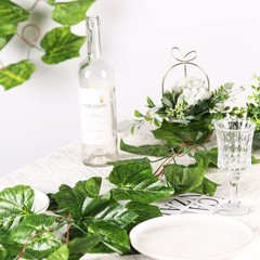 Meiliy 8 Ft 5pcs Artificial Greenery Ivy Vine 5pack, Grape Leaves 5 Pcs